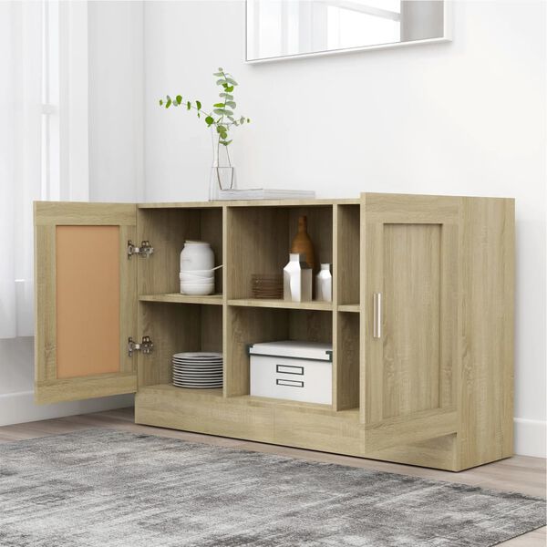 vidaXL Sideboard Sonoma Oak 120x30.5x70 cm Engineered Wood