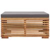vidaXL Garden Table and Footrest Set&Dark Grey Cushion Solid Teak Wood