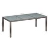 vidaXL 9 Piece Outdoor Dining Set with Cushions Poly Rattan Grey