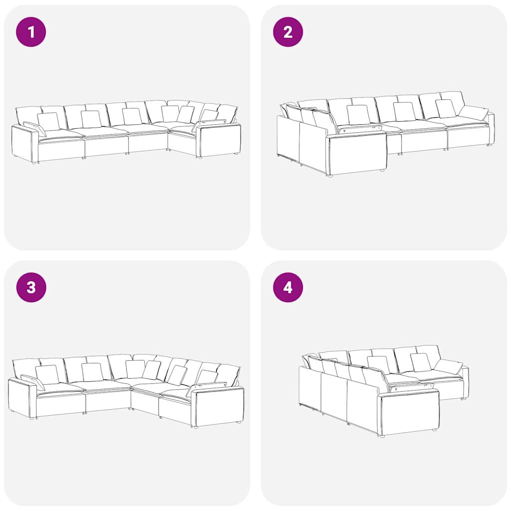 vidaXL Modular Sofa with Cushions Velvet Dark Grey