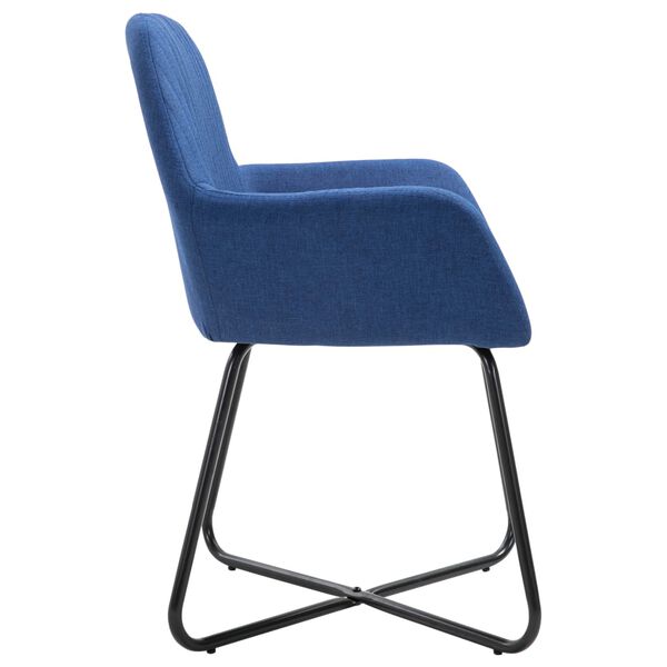 vidaXL Dining Chairs 2 pcs Blue Fabric