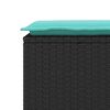 vidaXL Garden Bench with Cushion Black 110x40x44 cm Poly Rattan
