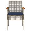 vidaXL Garden Chairs with Cushions 2 pcs Grey Poly Rattan Acacia Wood