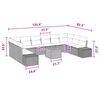 vidaXL Garden Sofa Set with Cushion 11 pcs Black Poly rattan