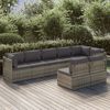 vidaXL 8 Piece Garden Lounge Set with Cushions Grey Poly Rattan