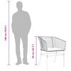vidaXL 3 Piece Garden Dining Set with Cushions Brown Poly Rattan Glass