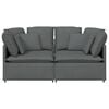 vidaXL Modular Sofa with Cushions Fabric Dark Grey