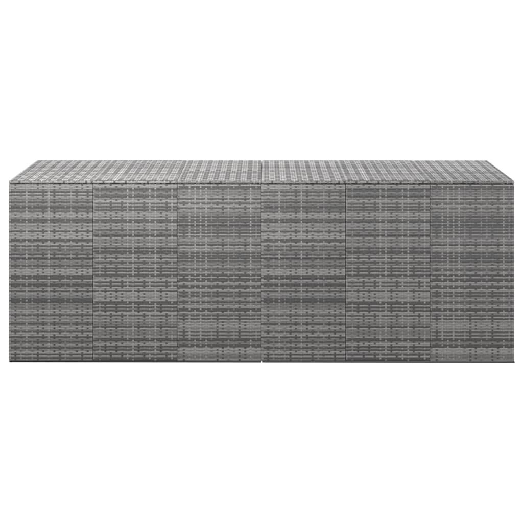 vidaXL Garden Cushion Box PE Rattan 291x100.5x104 cm Grey