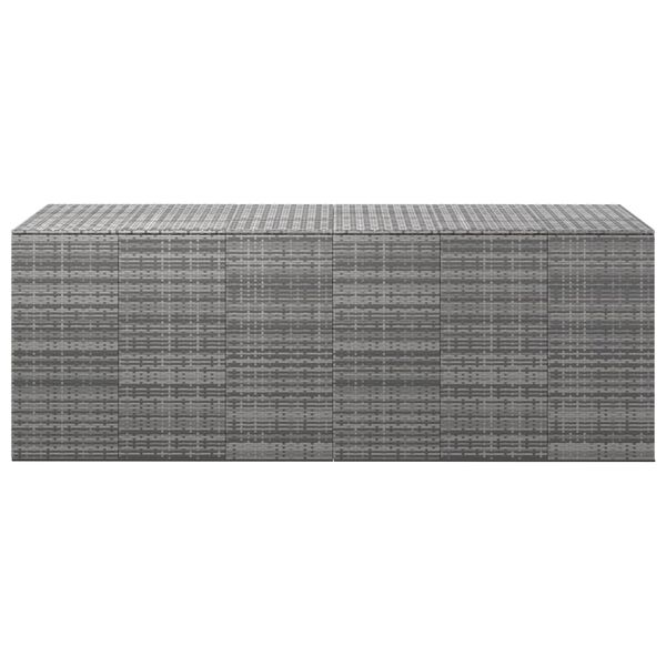 vidaXL Garden Cushion Box PE Rattan 291x100.5x104 cm Grey