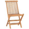 vidaXL 3 Piece Folding Outdoor Dining Set with Cushion Solid Wood Teak