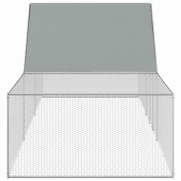 vidaXL Chicken Coop 5x1x1.5 m Galvanised Steel