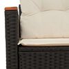 vidaXL Garden Sofa with Cushions 2-Seater Black Poly Rattan