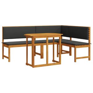 vidaXL Garden Bench Set 3 pcs Brown Solid Acacia Wood