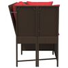 vidaXL Garden Sofa with Cushions Brown Poly Rattan