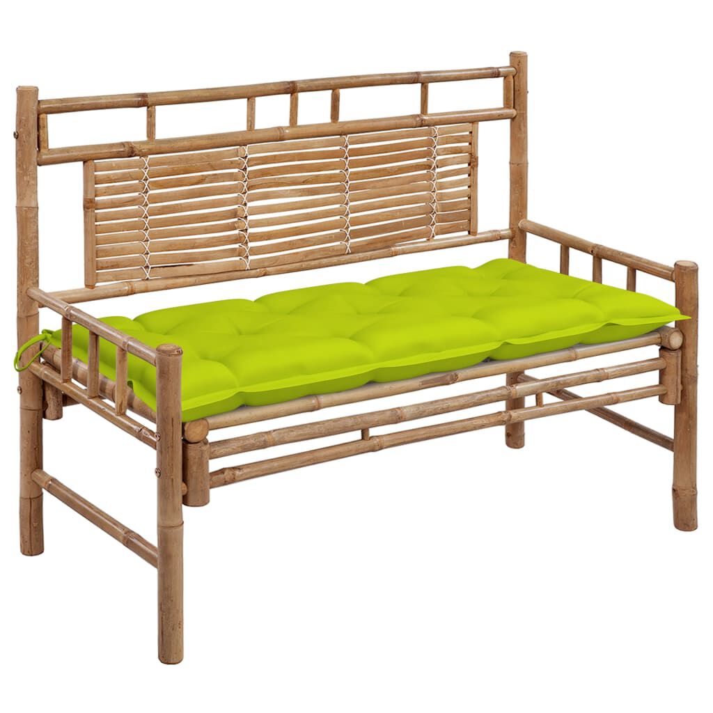 vidaXL Garden Bench with Cushion 120 cm Bamboo