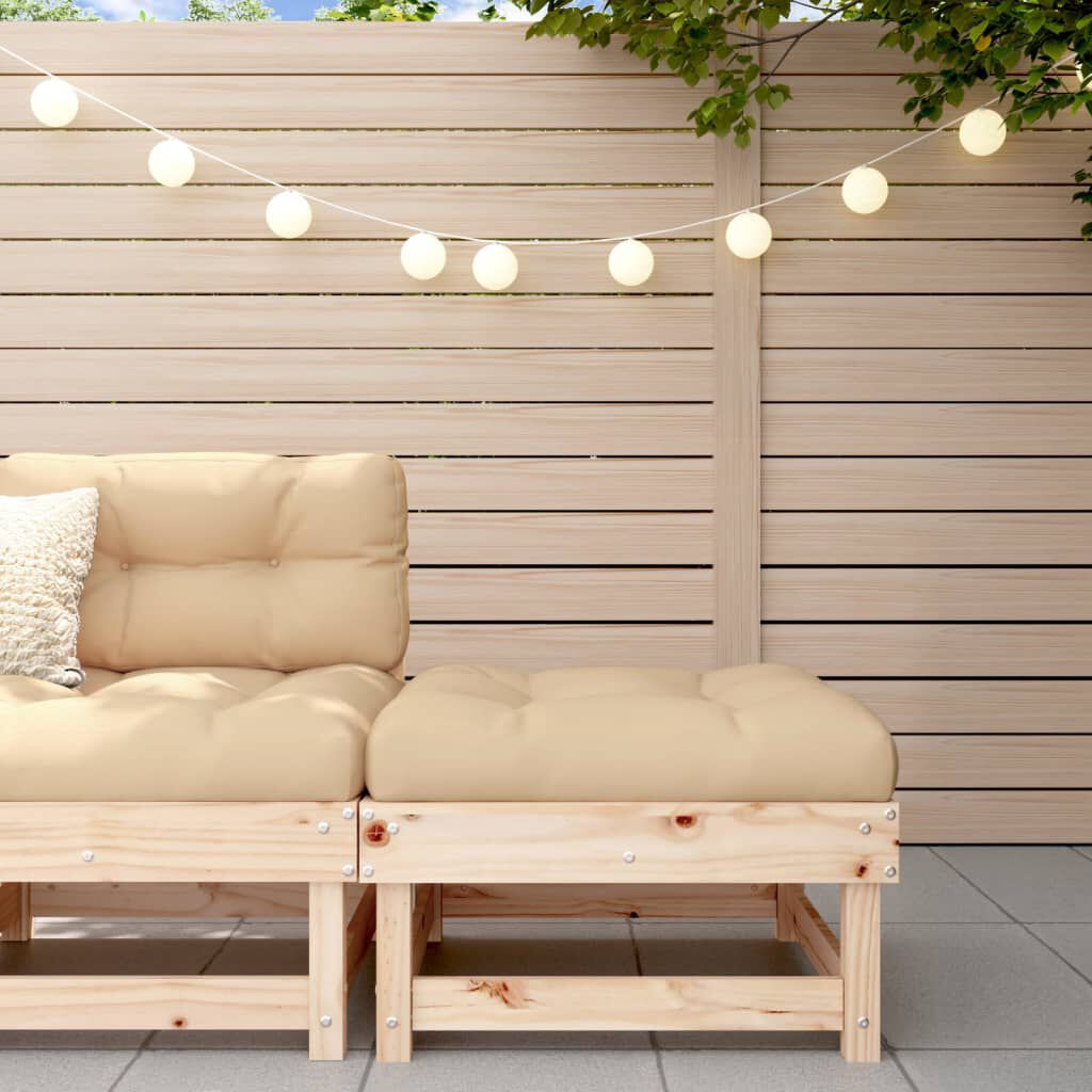 vidaXL Garden Footstool with Cushion Solid Wood Pine