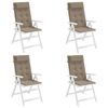 vidaXL Highback Chair Cushions 4 pcs Taupe Oxford Fabric