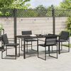 vidaXL Garden Dining Set 5 pcs Black Powder-Coated Steel