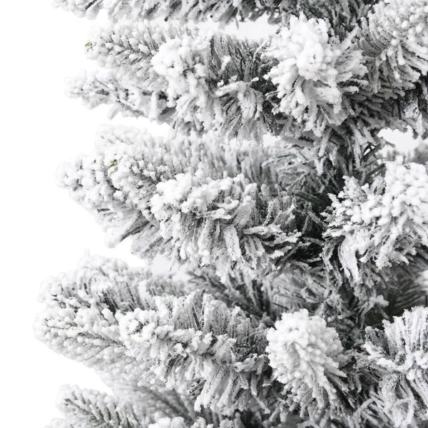 vidaXL Artificial Slim Christmas Tree with Flocked Snow 210 cm PVC&PE