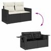 vidaXL 10 Piece Garden Sofa Set with Cushions Black Poly Rattan