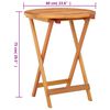 vidaXL Folding Garden Table Ø60x75 cm Solid Eucalyptus Wood