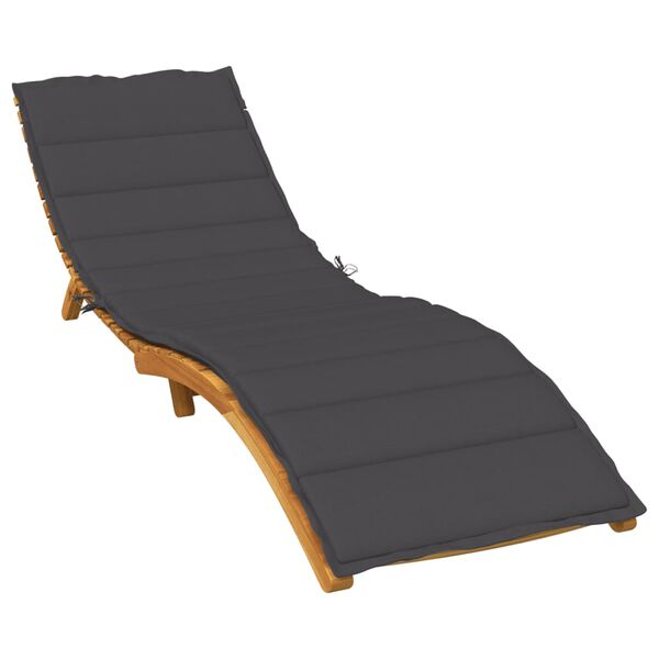vidaXL Sun Lounger Cushion Melange Anthracite 200x50x4 cm Fabric