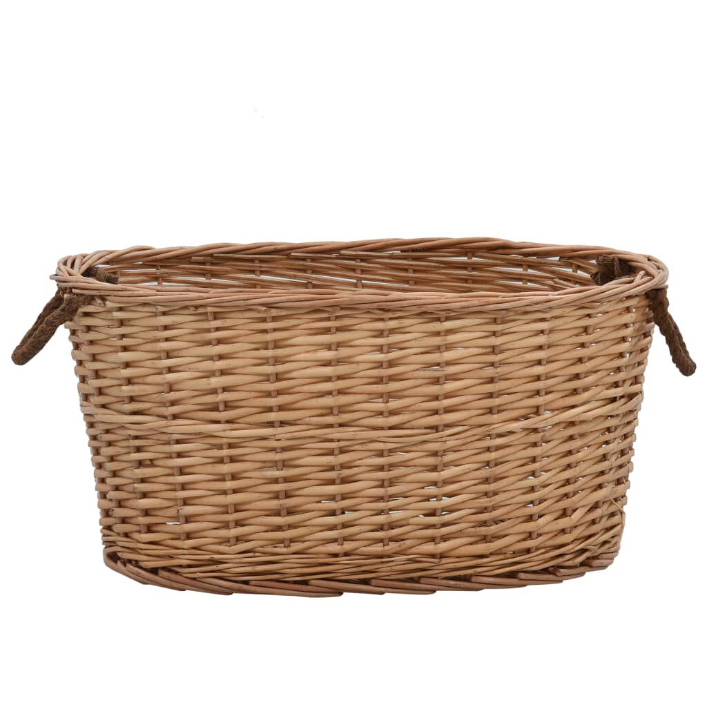 vidaXL Firewood Basket with Carrying Handles 58x42x29 cm Natural Willow