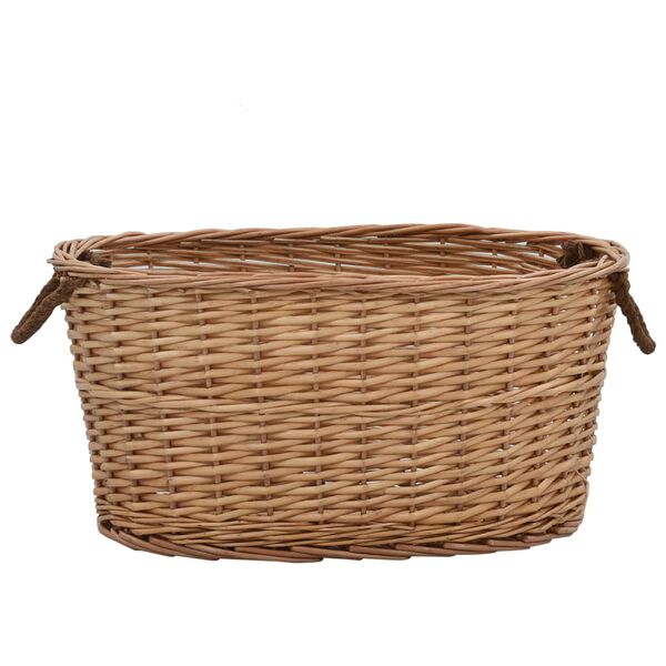 vidaXL Firewood Basket with Carrying Handles 58x42x29 cm Natural Willow