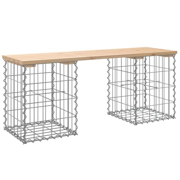 vidaXL Garden Bench Gabion Design 103x31x42 cm Solid Wood Pine