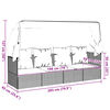 vidaXL Outdoor Lounge Bed with Roof and Cushions Grey Poly Rattan