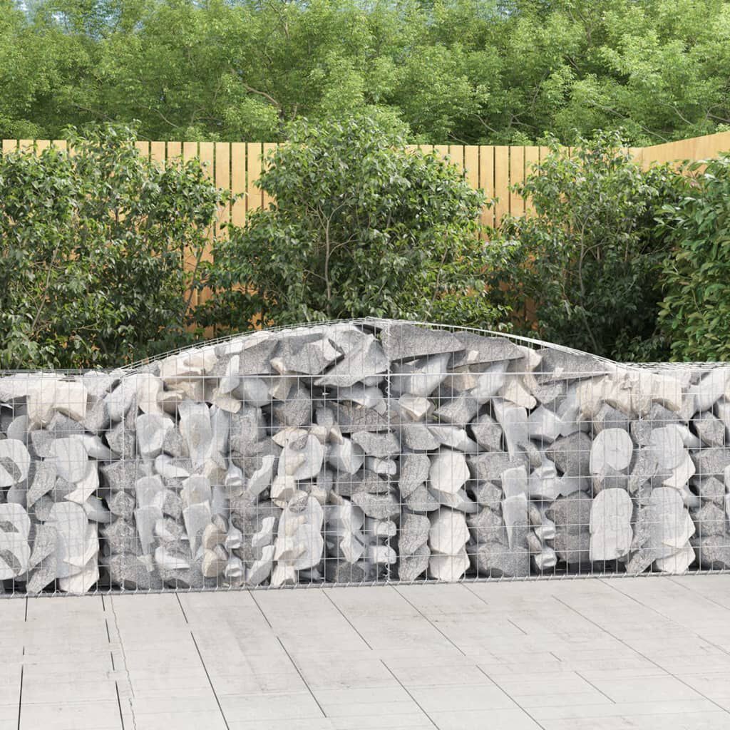 vidaXL Arched Gabion Baskets 6 pcs 400x50x80/100 cm Galvanised Iron