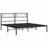 vidaXL Metal Bed Frame without Mattress with Headboard Black 135x190cm