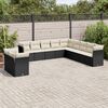 vidaXL 11 Piece Garden Sofa Set with Cushions Black Poly Rattan
