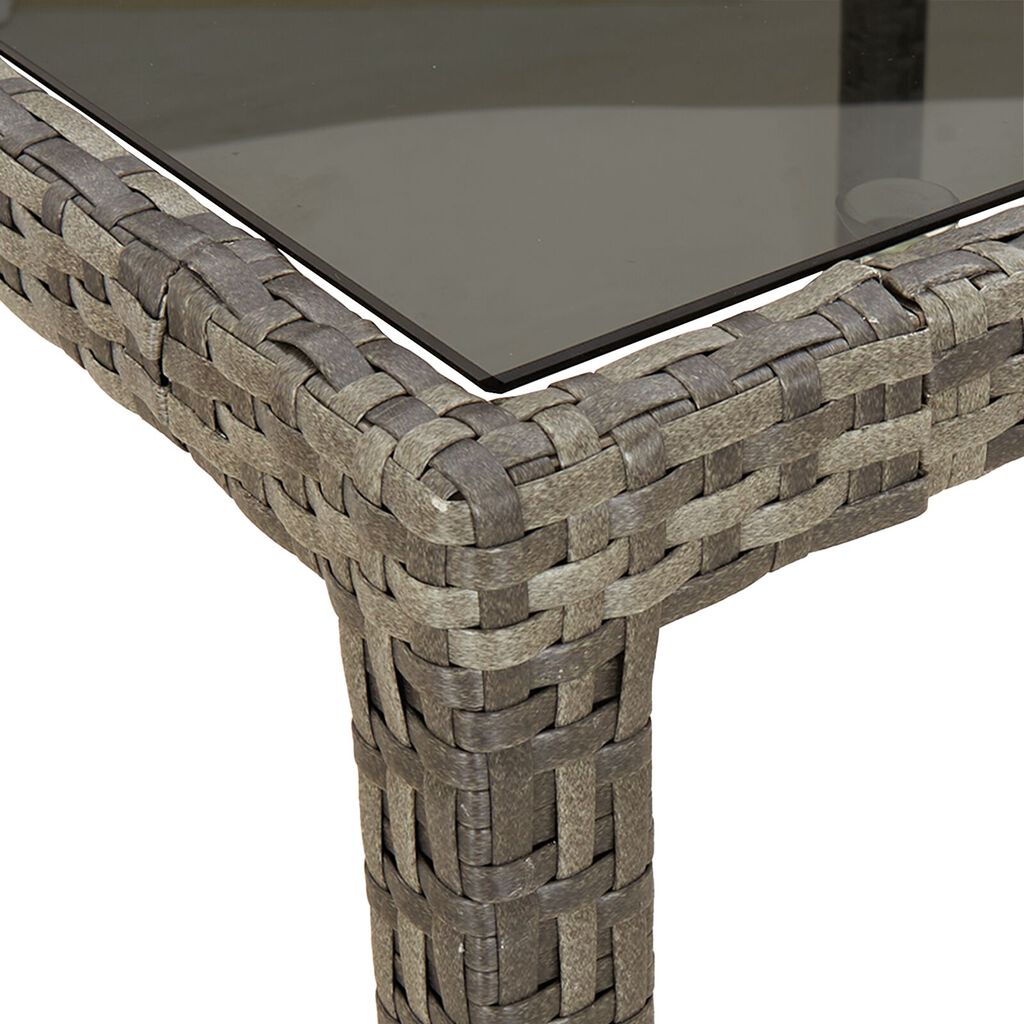 vidaXL Garden Dining Table Grey 250 x 100 x 75 cm Poly rattan