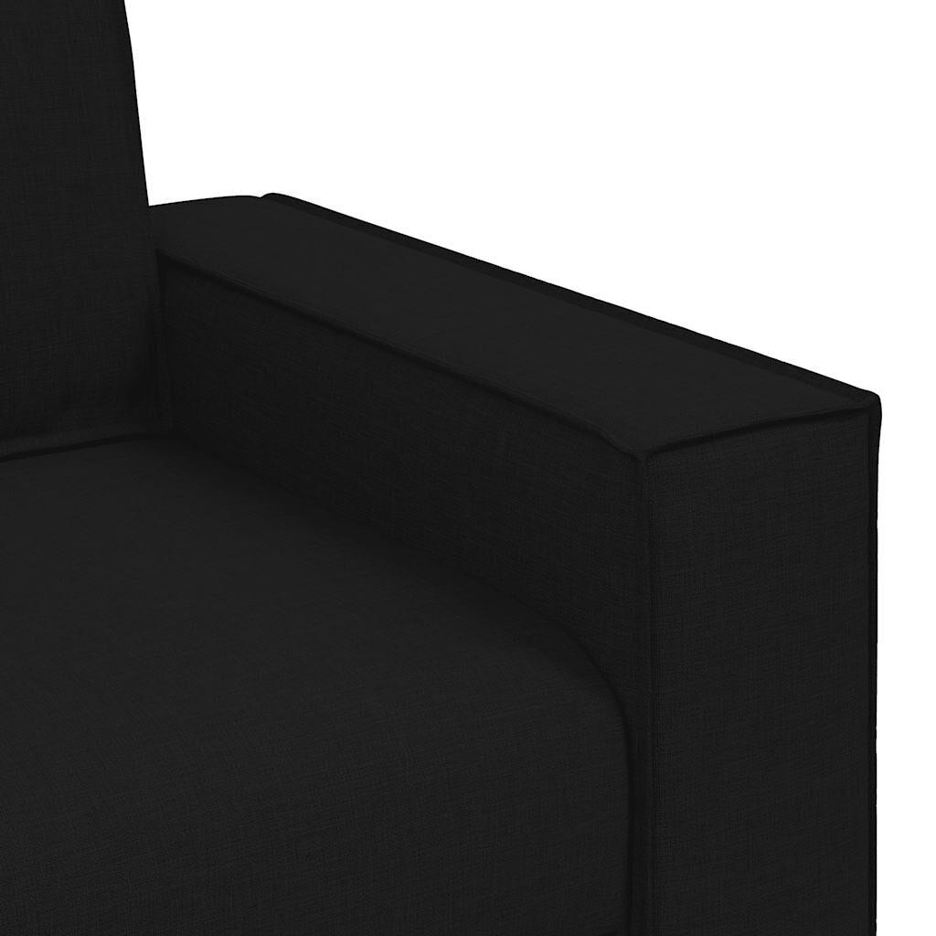 vidaXL 2 Piece Sofa Set with Cushions Black Fabric
