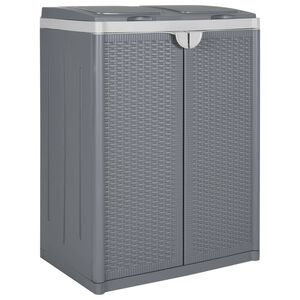 vidaXL Trash Bin with 2 Doors Grey 65x45x88 cm PP