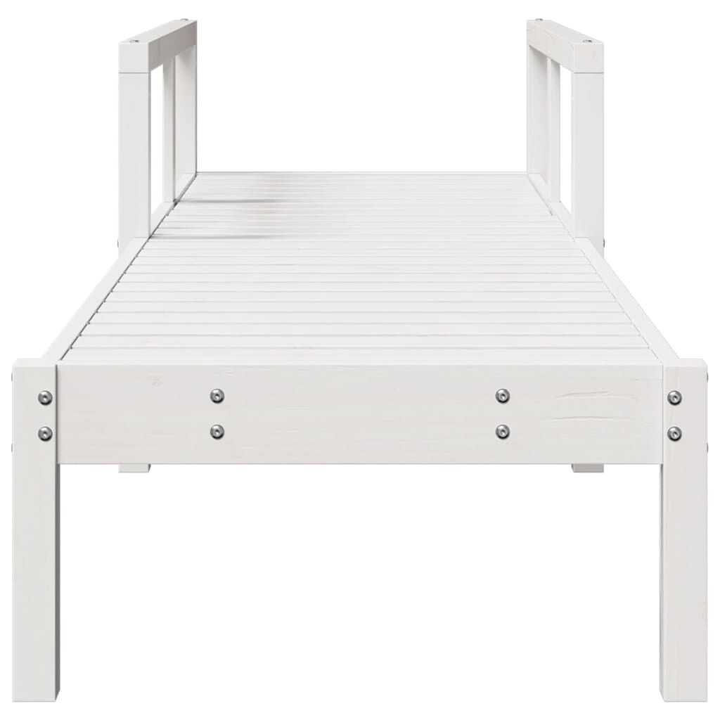 vidaXL Sun Lounger White 199.5x62x55 cm Solid Wood Pine