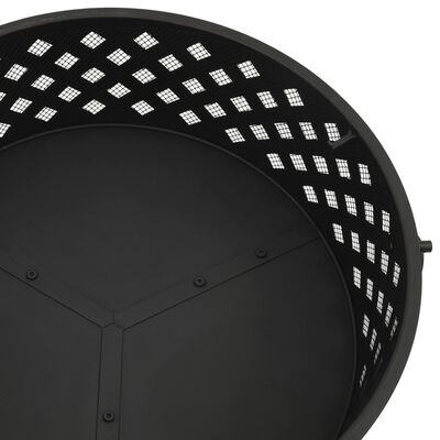 vidaXL Fire Pit with Poker 68 cm XXL Steel