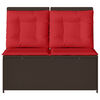 vidaXL Garden Bench with Cushion Brown Poly rattan