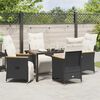 vidaXL Garden Dining Set with Cushion 5 pcs Black Poly Rattan