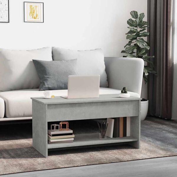 vidaXL Coffee Table Concrete Grey 102x50x52,5 cm Engineered Wood