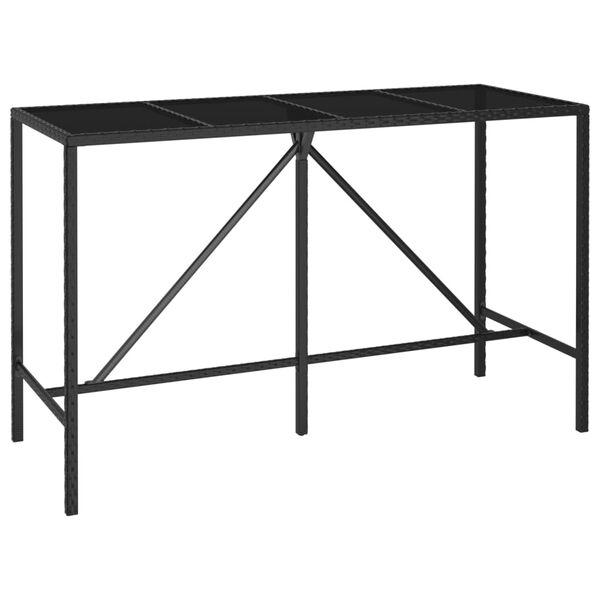 vidaXL 9 Piece Garden Bar Set Black Poly Rattan