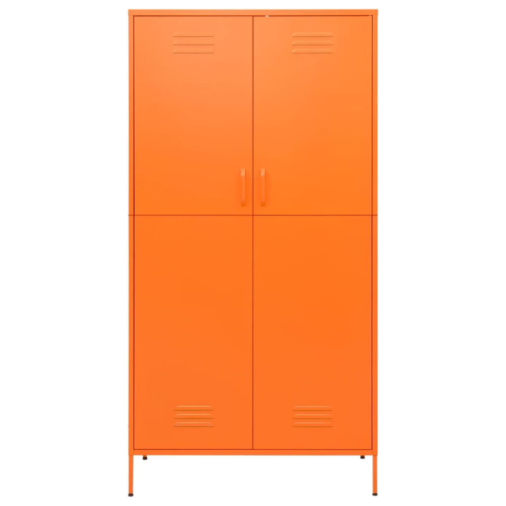 vidaXL Wardrobe Orange 90x50x180 cm Steel