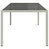 vidaXL Garden Table White 250x100x75 cm Poly Rattan and Tempered Glass