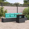 vidaXL Garden Dining Set Manual 5 pcs Black and Teal 100 x 55 x 73 cm