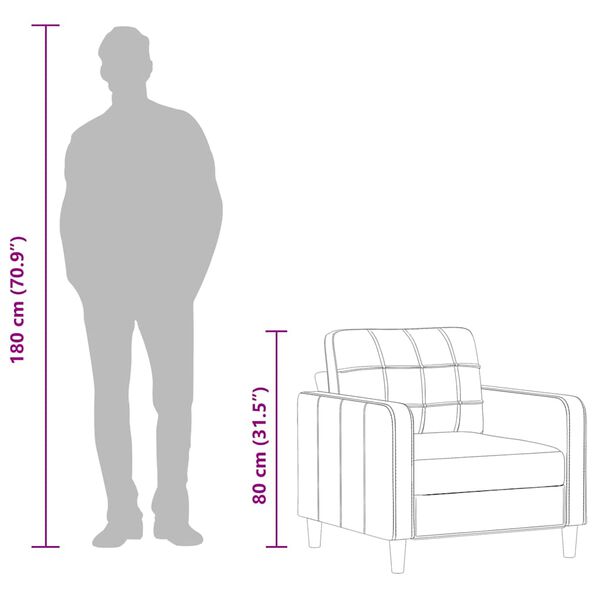 vidaXL Sofa Chair Dark Grey 60 cm Fabric