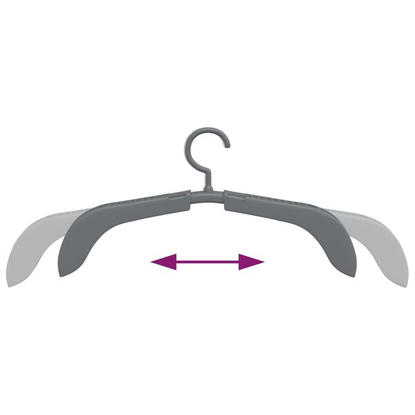 vidaXL Extendable Clothes Hangers 5 pcs Grey