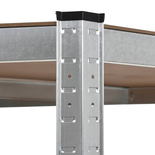 vidaXL Storage Shelf Silver 90x90x180 cm Steel and MDF