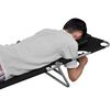 vidaXL Folding Sun Lounger with Head Cushion Powder-coated Steel Black