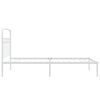 vidaXL Metal Bed Frame without Mattress with Headboard White 100x190cm